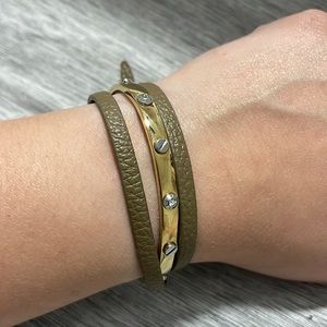 Henri Bendel Gold and Brown wrap bracelet bangle